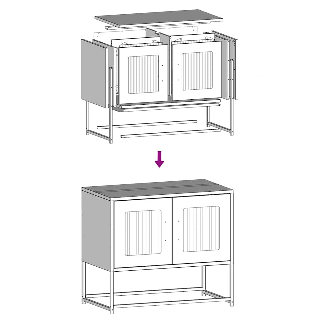 Dulap TV, alb, 68x39x60,5 cm, oțel laminat la rece GartenMobel Dekor