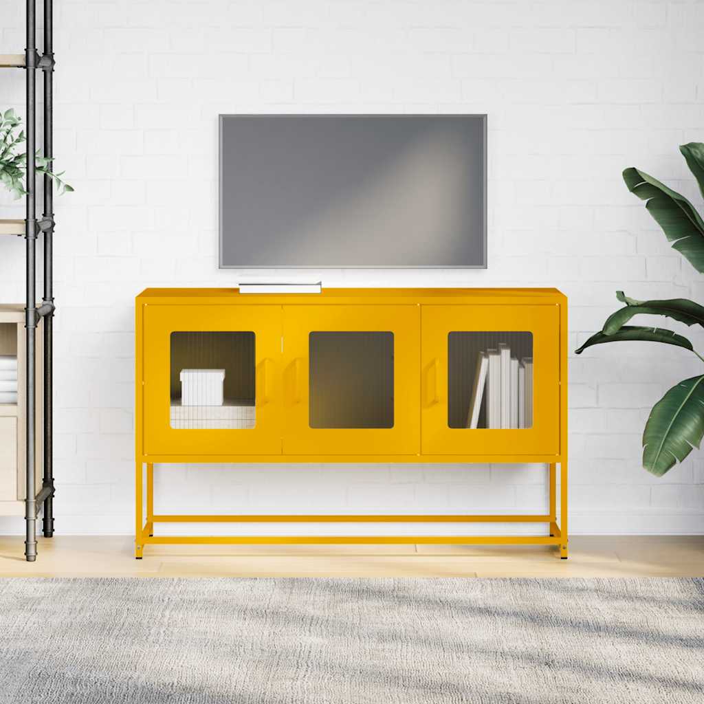 Dulap TV, galben muștar, 100,5x39x60,5 cm, oțel laminat la rece GartenMobel Dekor
