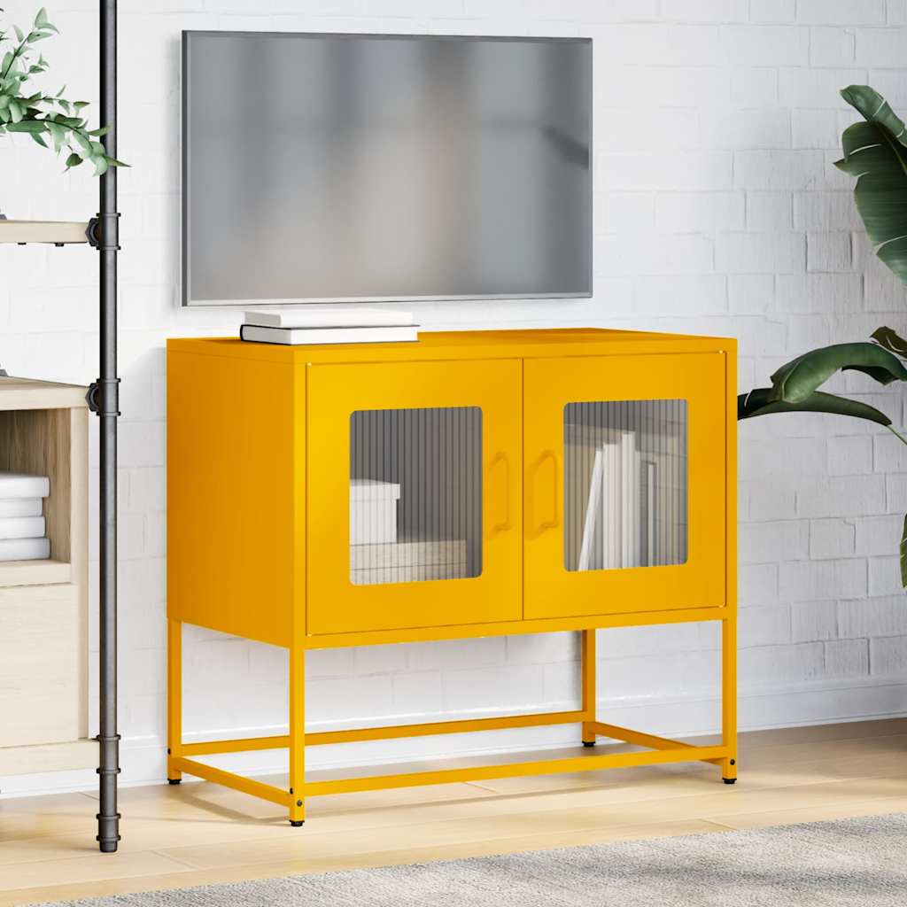 Dulap TV, galben muștar, 68x39x60,5 cm, oțel laminat la rece GartenMobel Dekor