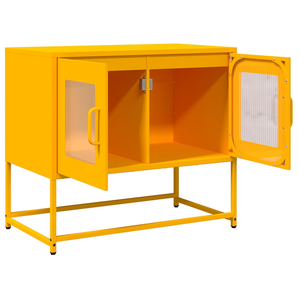 Dulap TV, galben muștar, 68x39x60,5 cm, oțel laminat la rece GartenMobel Dekor