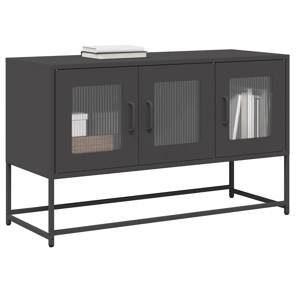 Dulap TV, negru, 100,5x39x60,5 cm, oțel laminat la rece GartenMobel Dekor