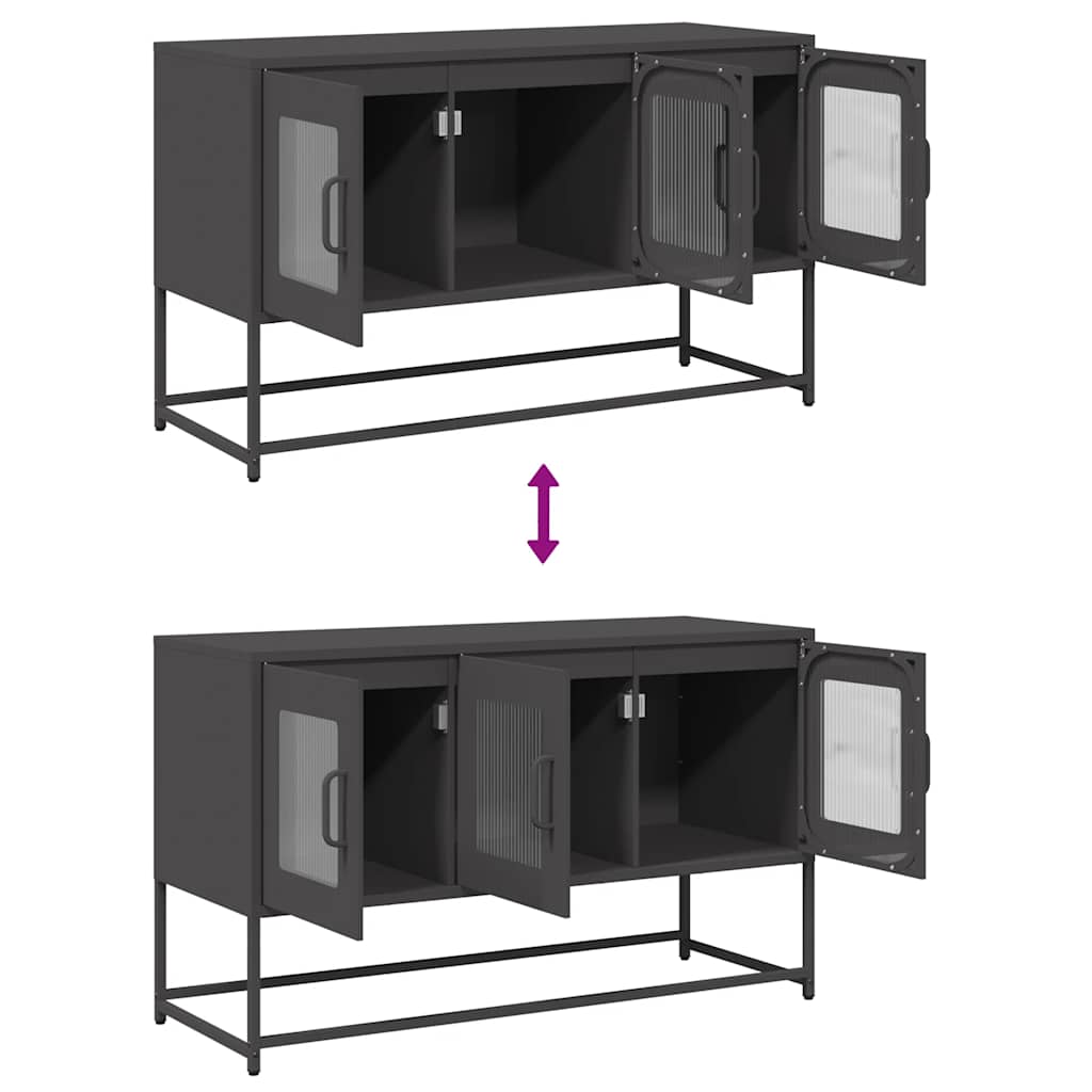 Dulap TV, negru, 100,5x39x60,5 cm, oțel laminat la rece GartenMobel Dekor