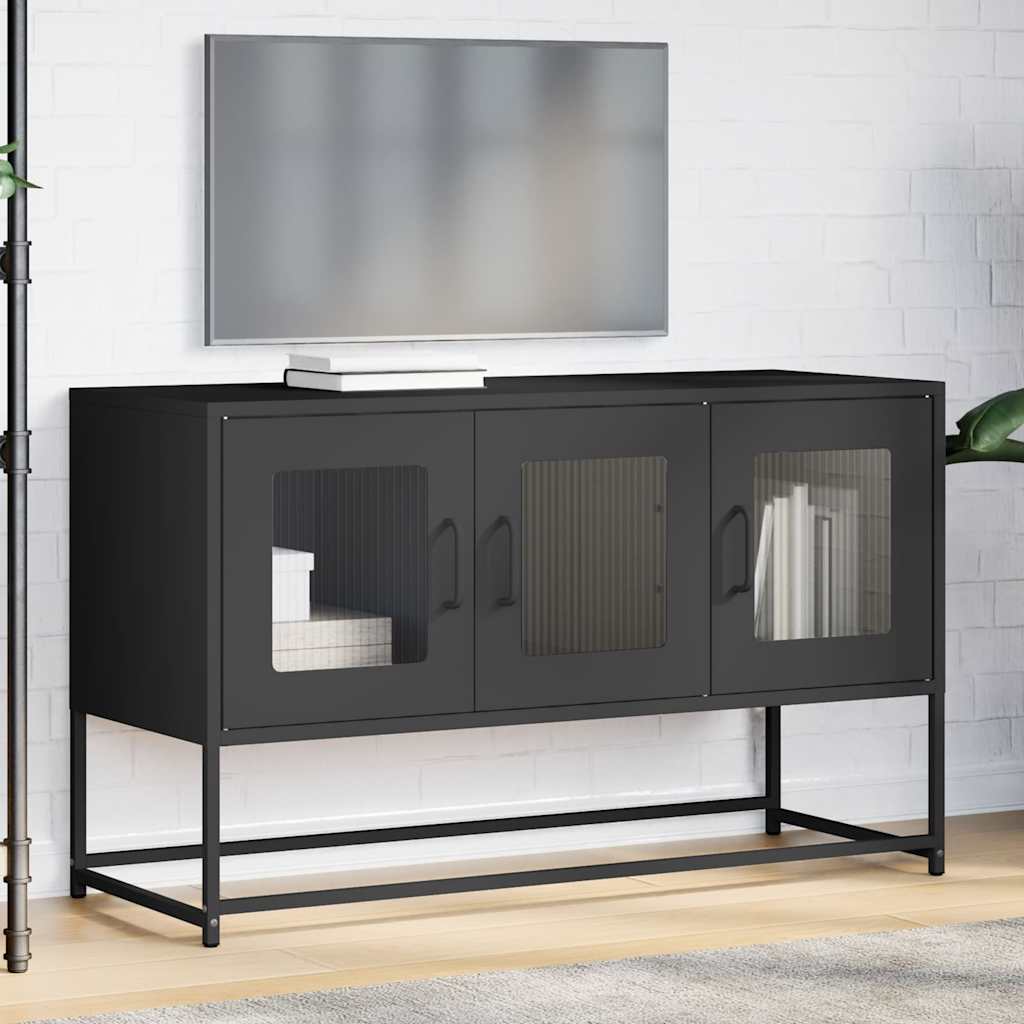 Dulap TV, negru, 100,5x39x60,5 cm, oțel laminat la rece GartenMobel Dekor