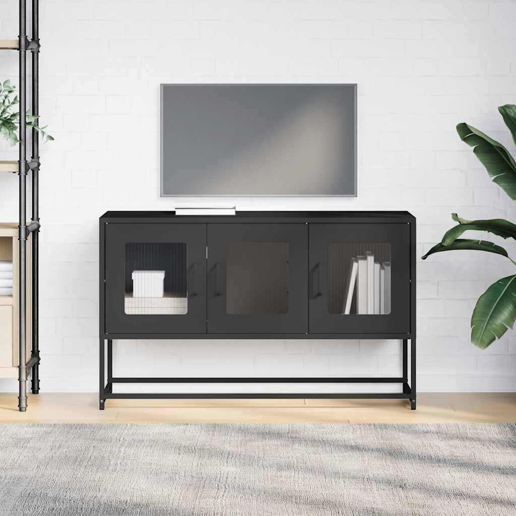 Dulap TV, negru, 100,5x39x60,5 cm, oțel laminat la rece GartenMobel Dekor