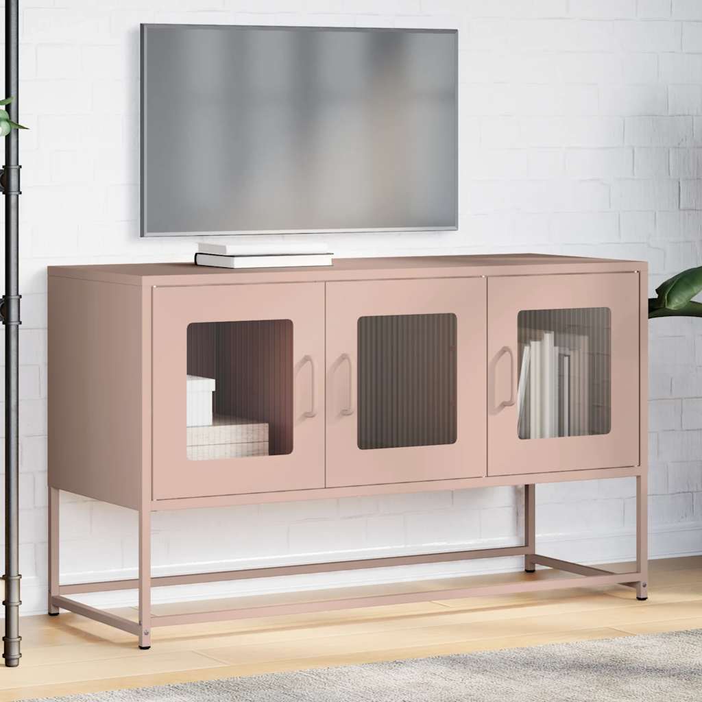Dulap TV, roz, 100,5x39x60,5 cm, oțel laminat la rece GartenMobel Dekor