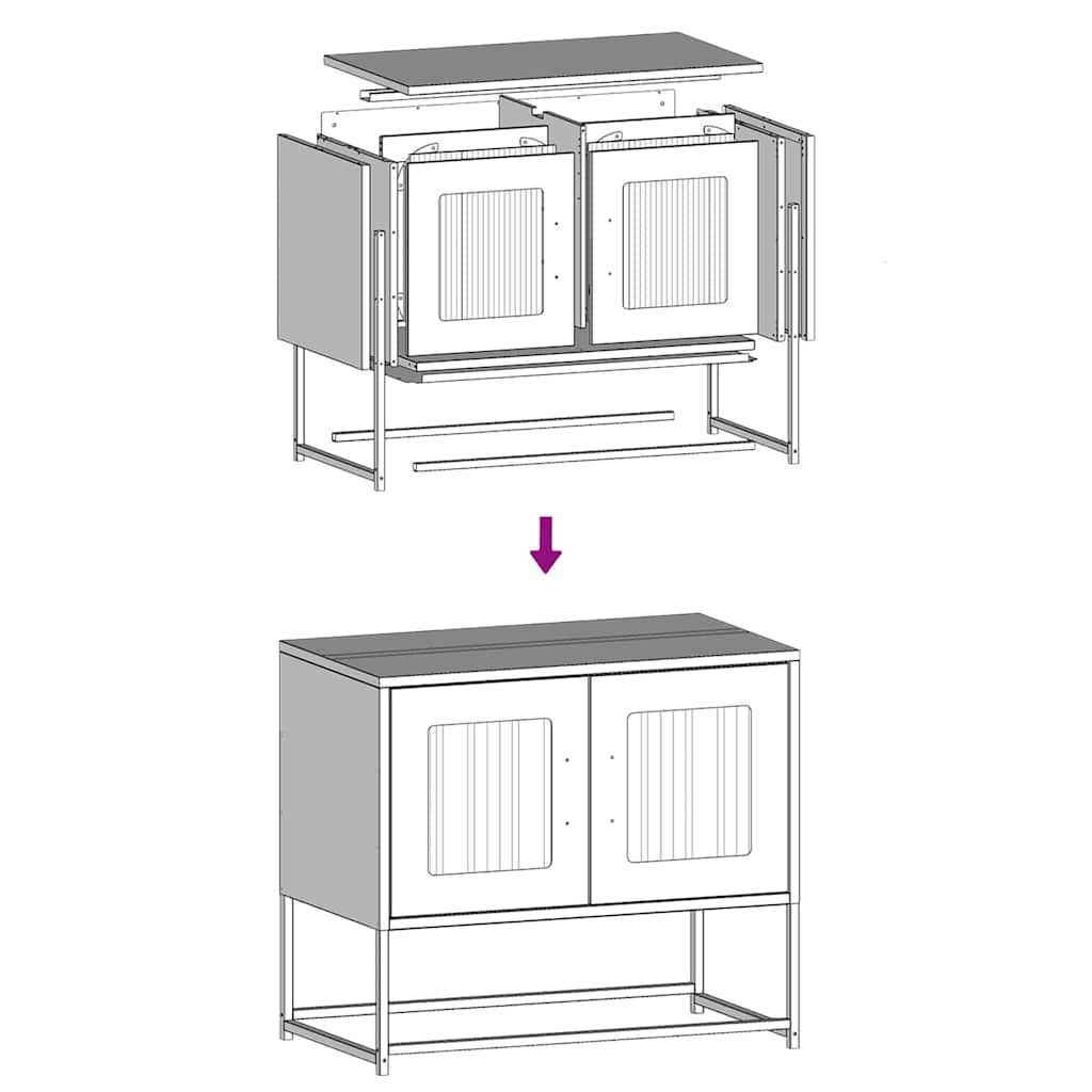 Dulap TV, roz, 68x39x60,5 cm, oțel laminat la rece GartenMobel Dekor