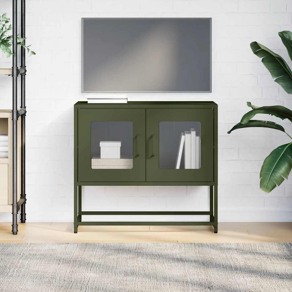 Dulap TV, verde măsliniu, 68x39x60,5 cm, oțel laminat la rece GartenMobel Dekor