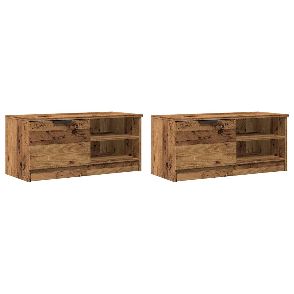 Dulapuri TV 2 buc Lemn vechi 80x35x36,5 cm Lemn prelucrat GartenMobel Dekor
