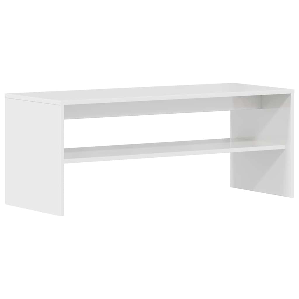 Comodă TV, alb lucios, 100 x 40 x 40 cm, PAL GartenMobel Dekor