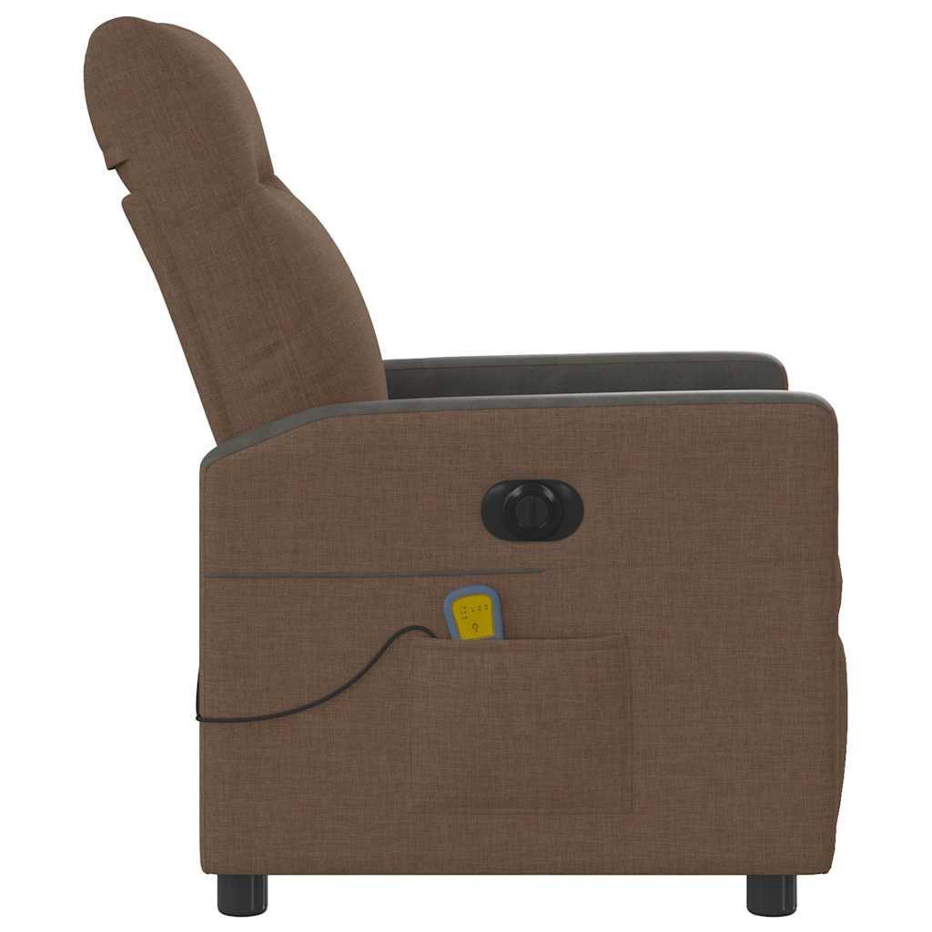 Fotoliu electric de masaj rabatabil, maro, textil GartenMobel Dekor