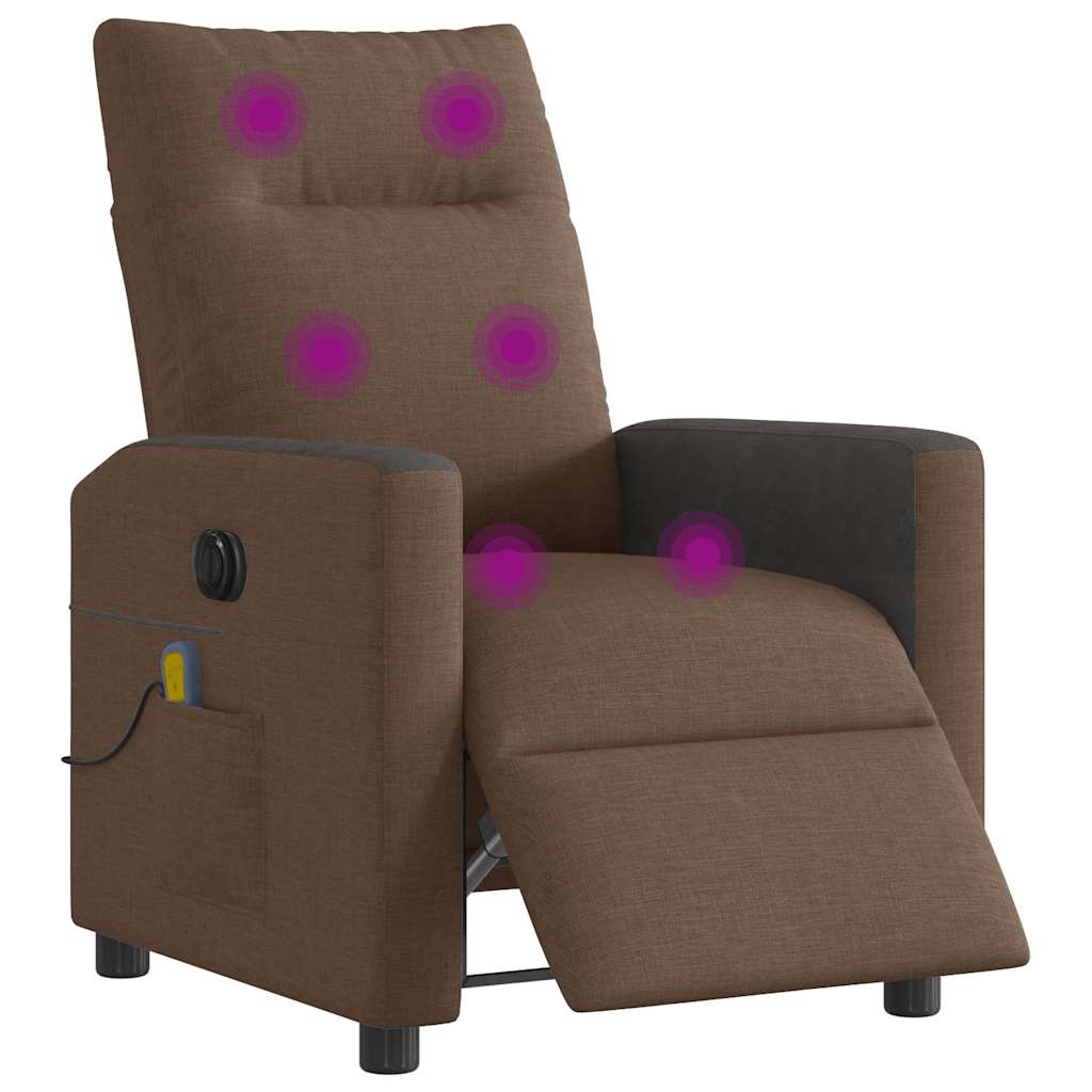 Fotoliu electric de masaj rabatabil, maro, textil GartenMobel Dekor
