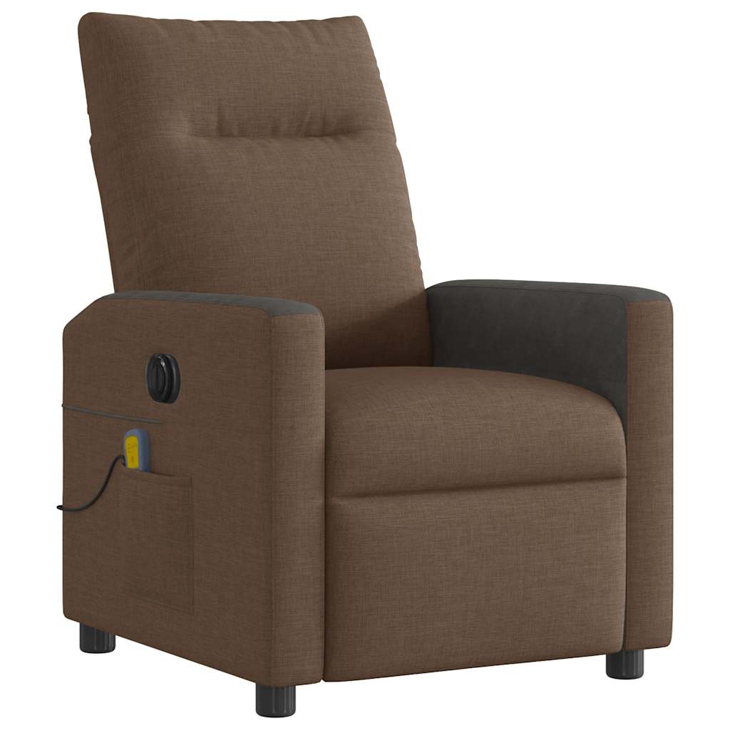 Fotoliu electric de masaj rabatabil, maro, textil GartenMobel Dekor