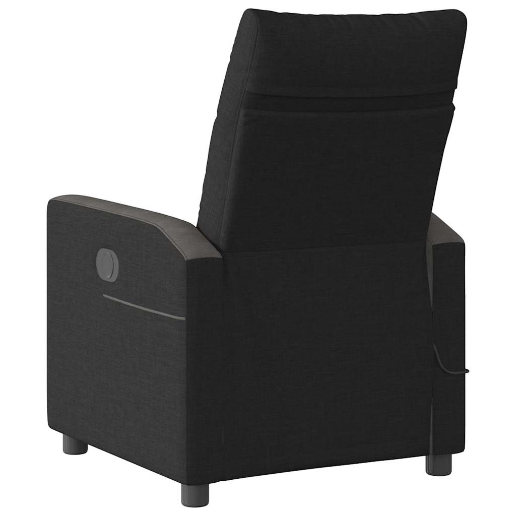 Fotoliu electric de masaj rabatabil, negru, textil GartenMobel Dekor
