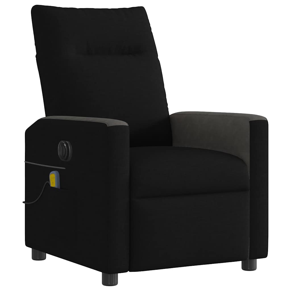 Fotoliu electric de masaj rabatabil, negru, textil GartenMobel Dekor