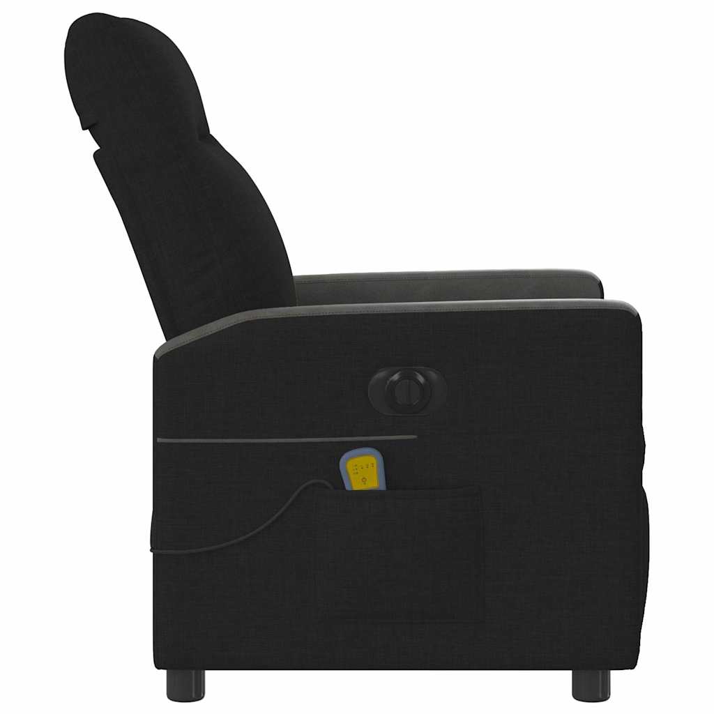 Fotoliu electric de masaj rabatabil, negru, textil GartenMobel Dekor