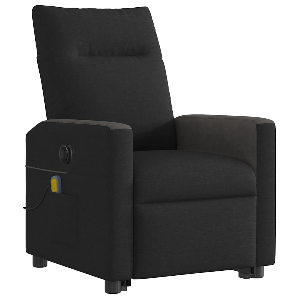 Fotoliu electric de masaj rabatabil cu ridicare, negru, textil GartenMobel Dekor