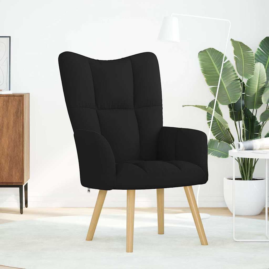 Scaun de relaxare, negru, material textil GartenMobel Dekor
