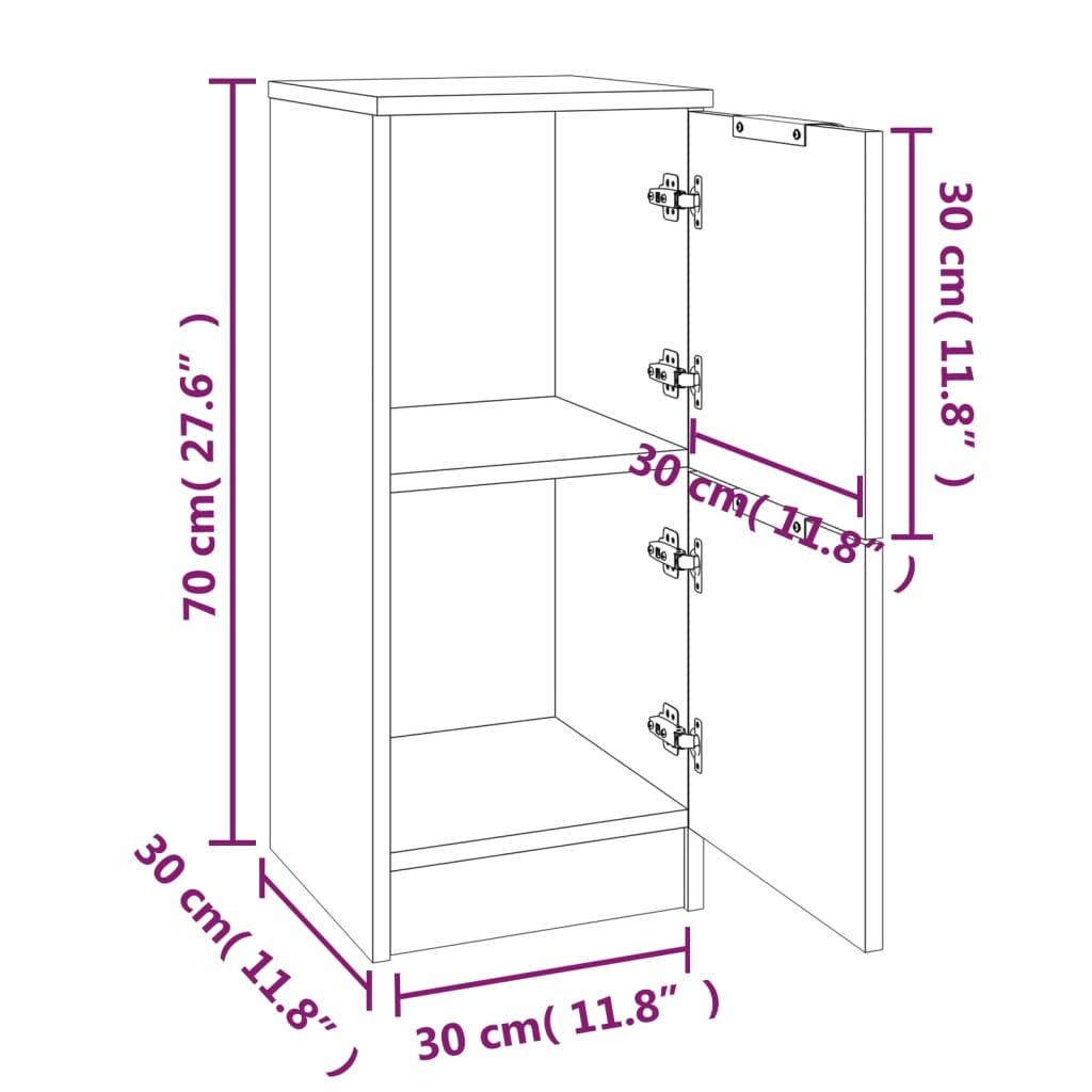Dulapuri, 2 buc., gri sonoma, 30x30x70 cm, lemn prelucrat GartenMobel Dekor