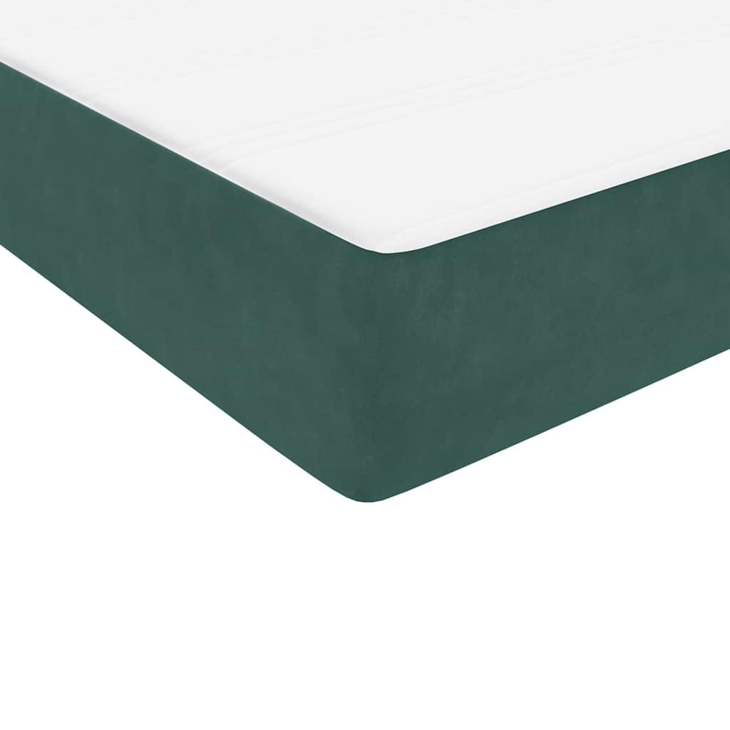 Pat box spring cu saltea, verde închis, 80x220 cm, catifea GartenMobel Dekor