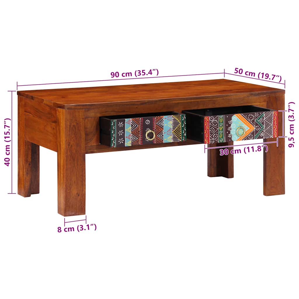 Măsuță de cafea, 90x50x40 cm, lemn masiv de acacia GartenMobel Dekor