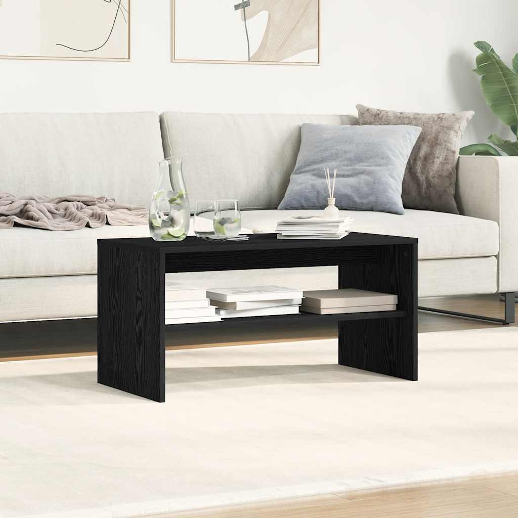 Dulap TV Stejar Negru 80x40x40 cm Lemn prelucrat GartenMobel Dekor