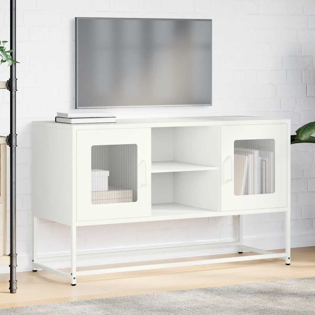 Dulap TV, alb, 100,5x39x60,5 cm, oțel GartenMobel Dekor