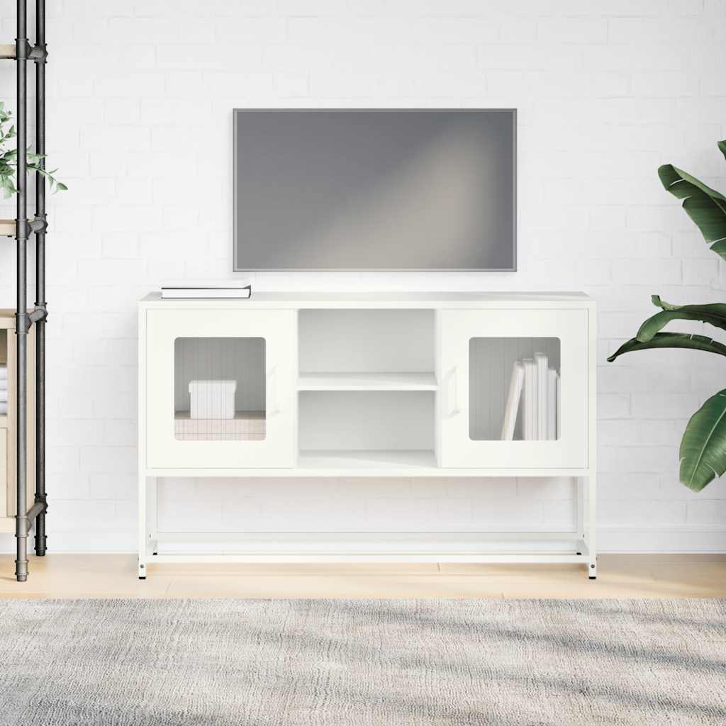 Dulap TV, alb, 100,5x39x60,5 cm, oțel GartenMobel Dekor