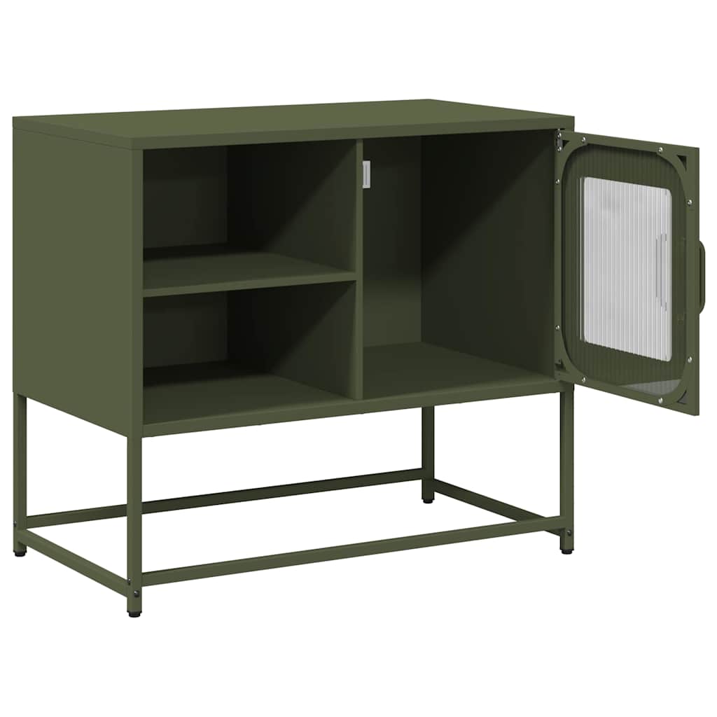 Dulap TV, verde măsliniu, 68x39x60,5 cm, oțel GartenMobel Dekor