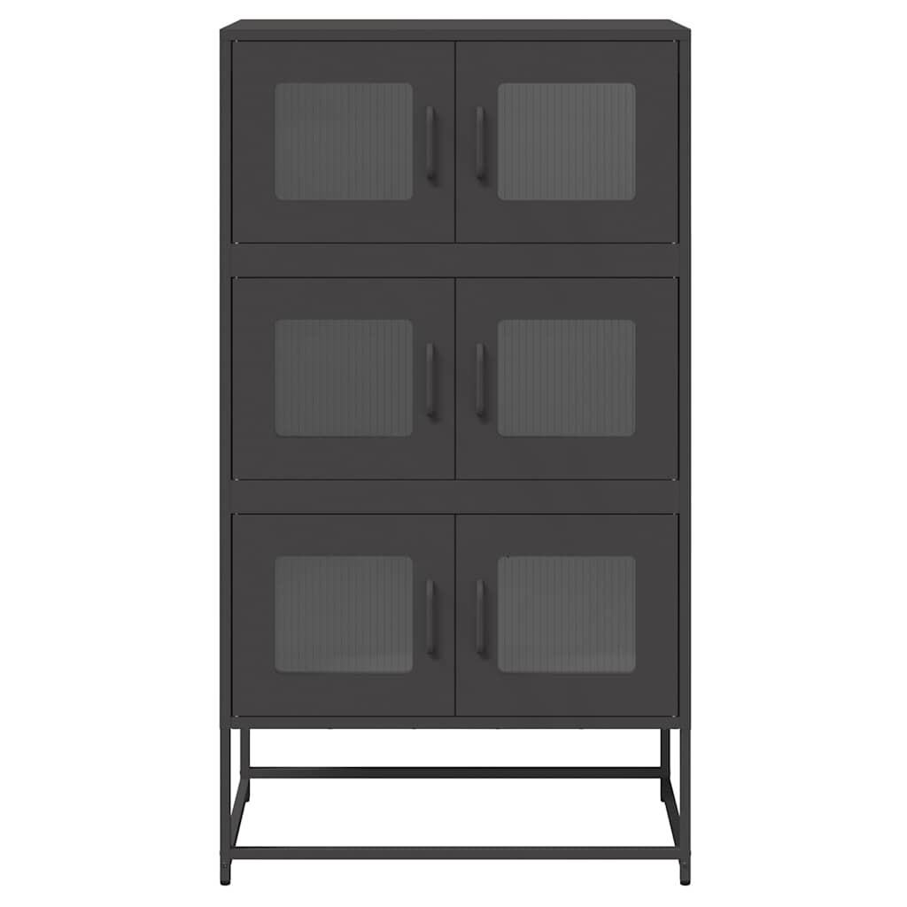 Dulap înalt, negru, 68x39x123 cm, oțel GartenMobel Dekor