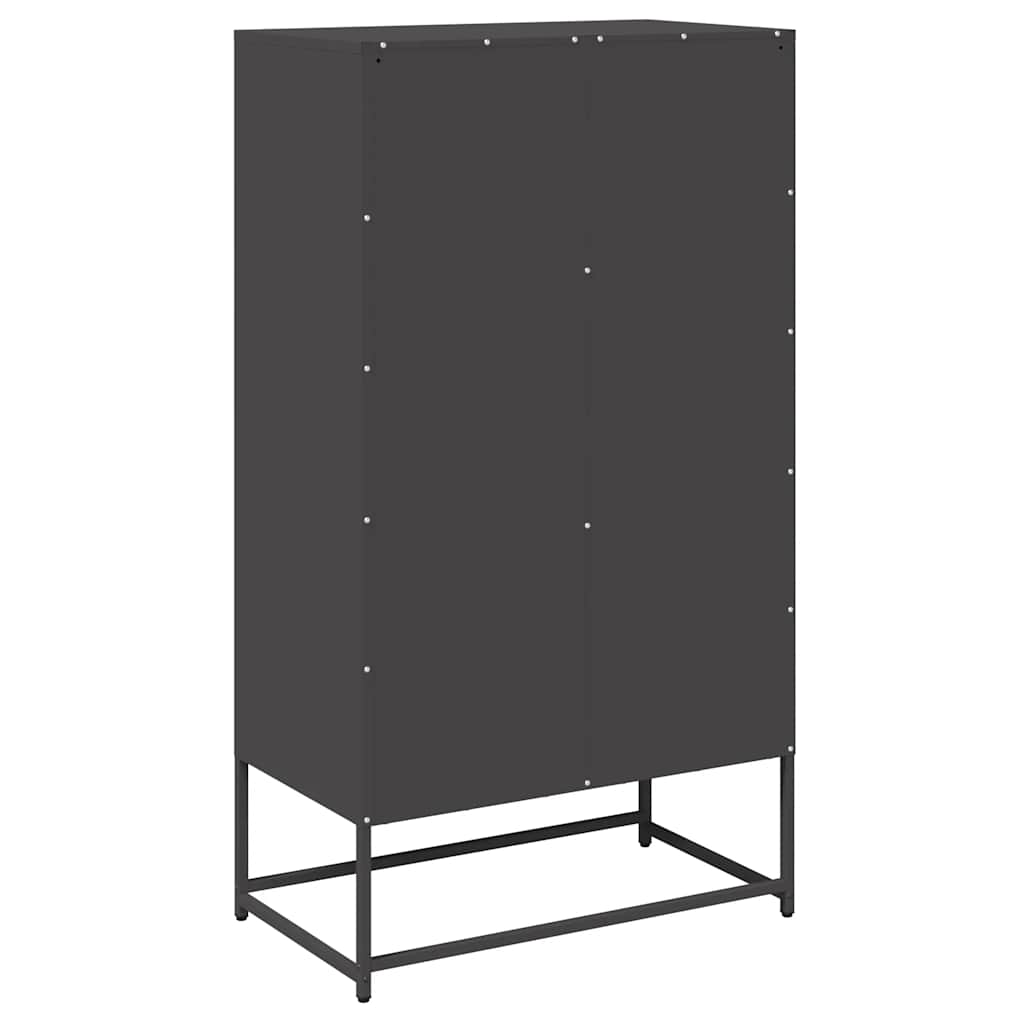 Dulap înalt, negru, 68x39x123 cm, oțel GartenMobel Dekor