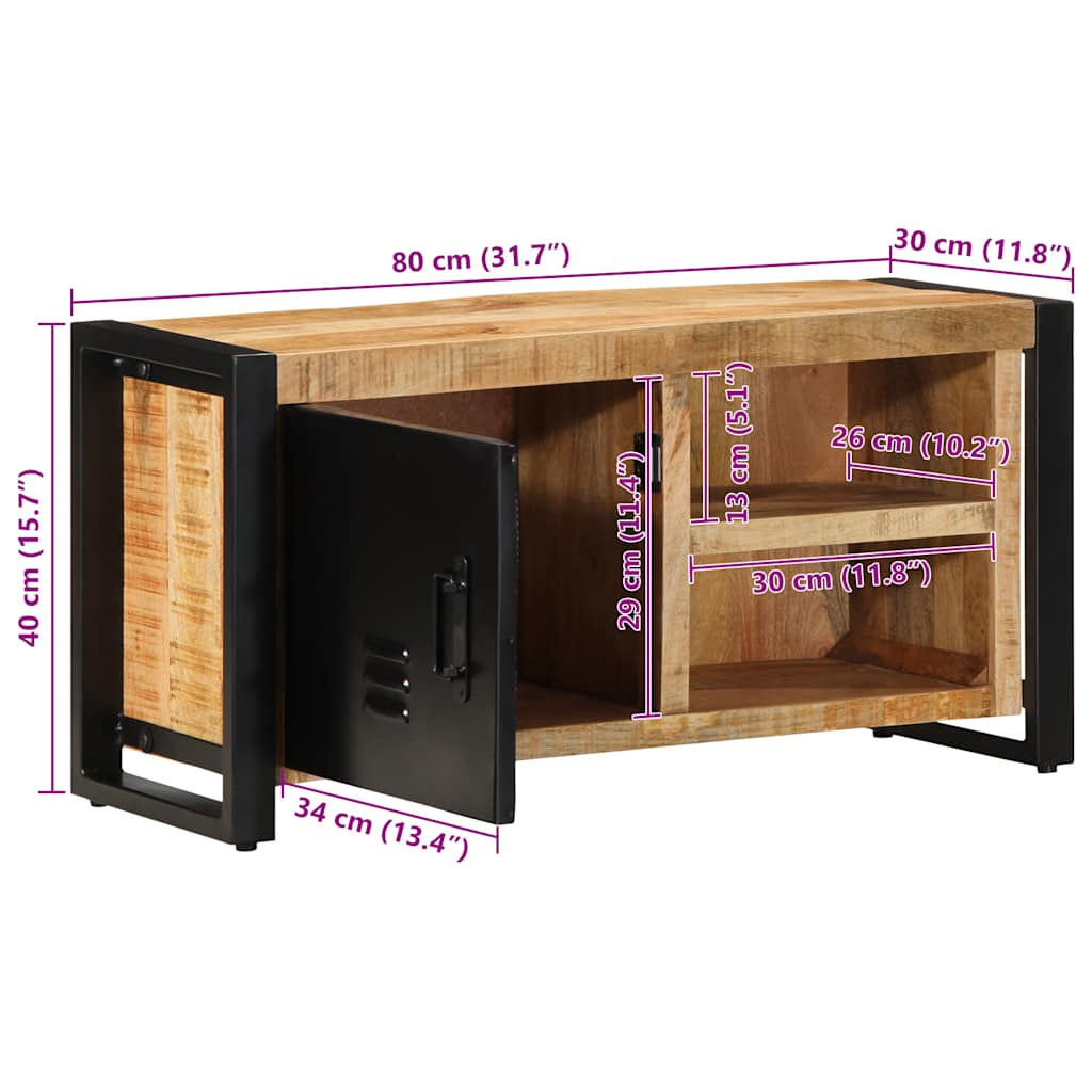 Dulap TV 80x30x40 cm lemn masiv de mango GartenMobel Dekor