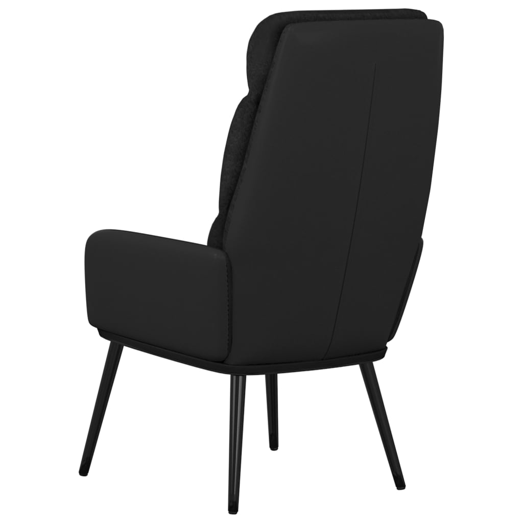 Scaun de relaxare, negru, material textil GartenMobel Dekor
