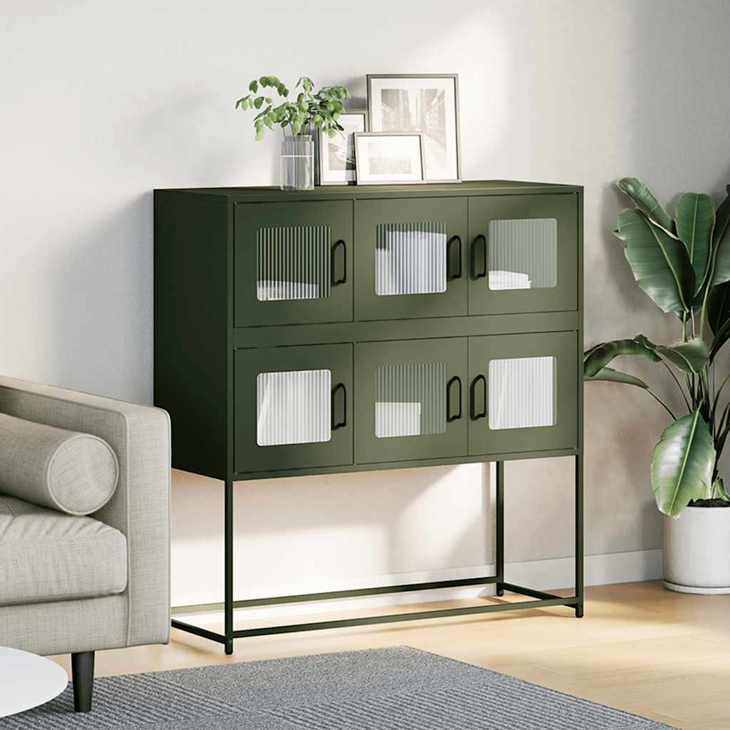 Dulap, verde măsliniu, 100,5x39x107 cm, oțel laminat la rece GartenMobel Dekor