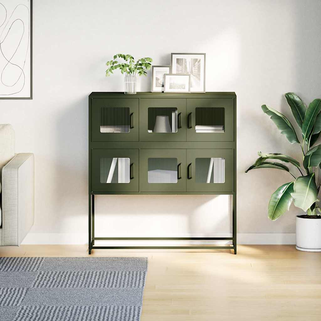 Dulap, verde măsliniu, 100,5x39x107 cm, oțel laminat la rece GartenMobel Dekor
