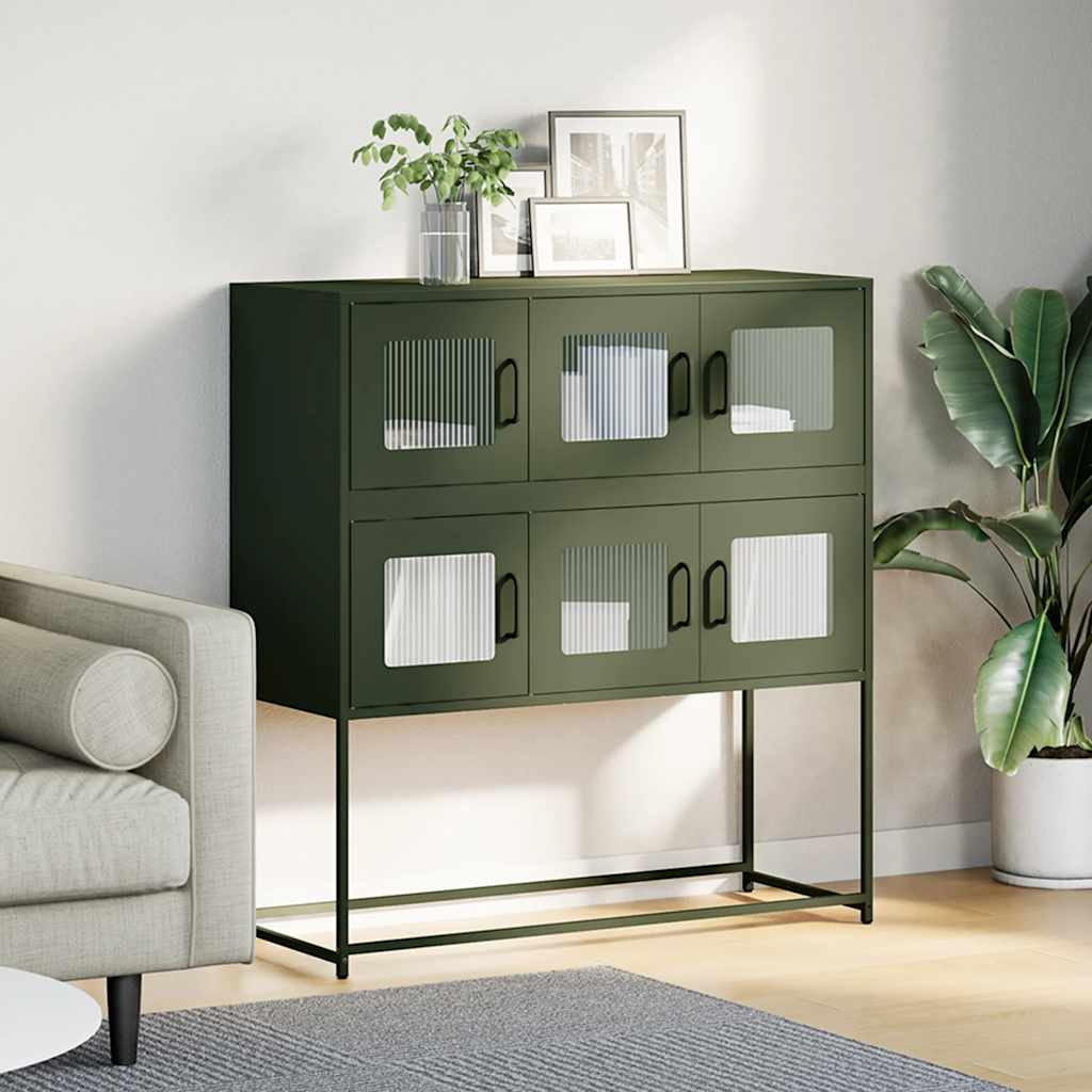 Dulap, verde măsliniu, 100,5x39x107 cm, oțel laminat la rece GartenMobel Dekor