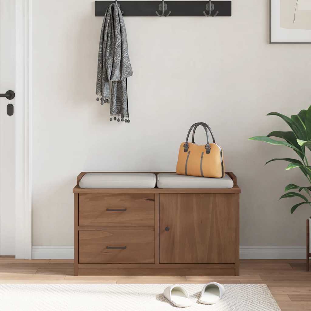 Bancă pentru hol „SANDNES” 87x40x50 cm din lemn masiv de pin GartenMobel Dekor