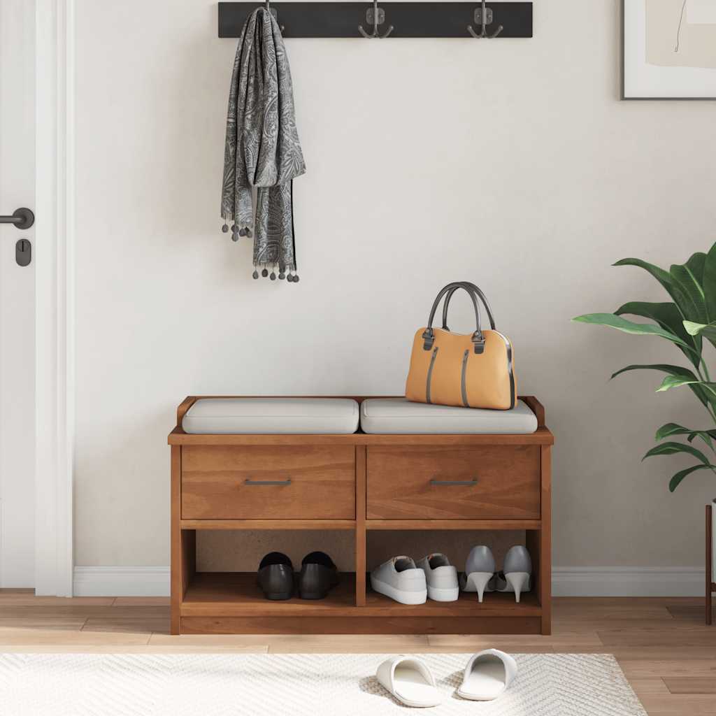 Bancă pentru hol „SANDNES” 87x40x50 cm din lemn masiv de pin GartenMobel Dekor