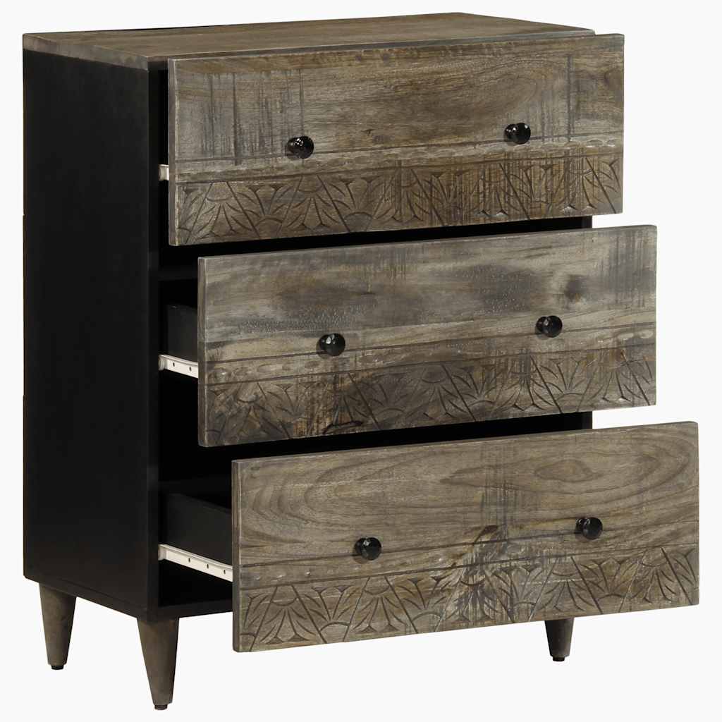 Bufete 2 buc Gri deschis 60x33,5x75 cm Lemn masiv de mango GartenMobel Dekor