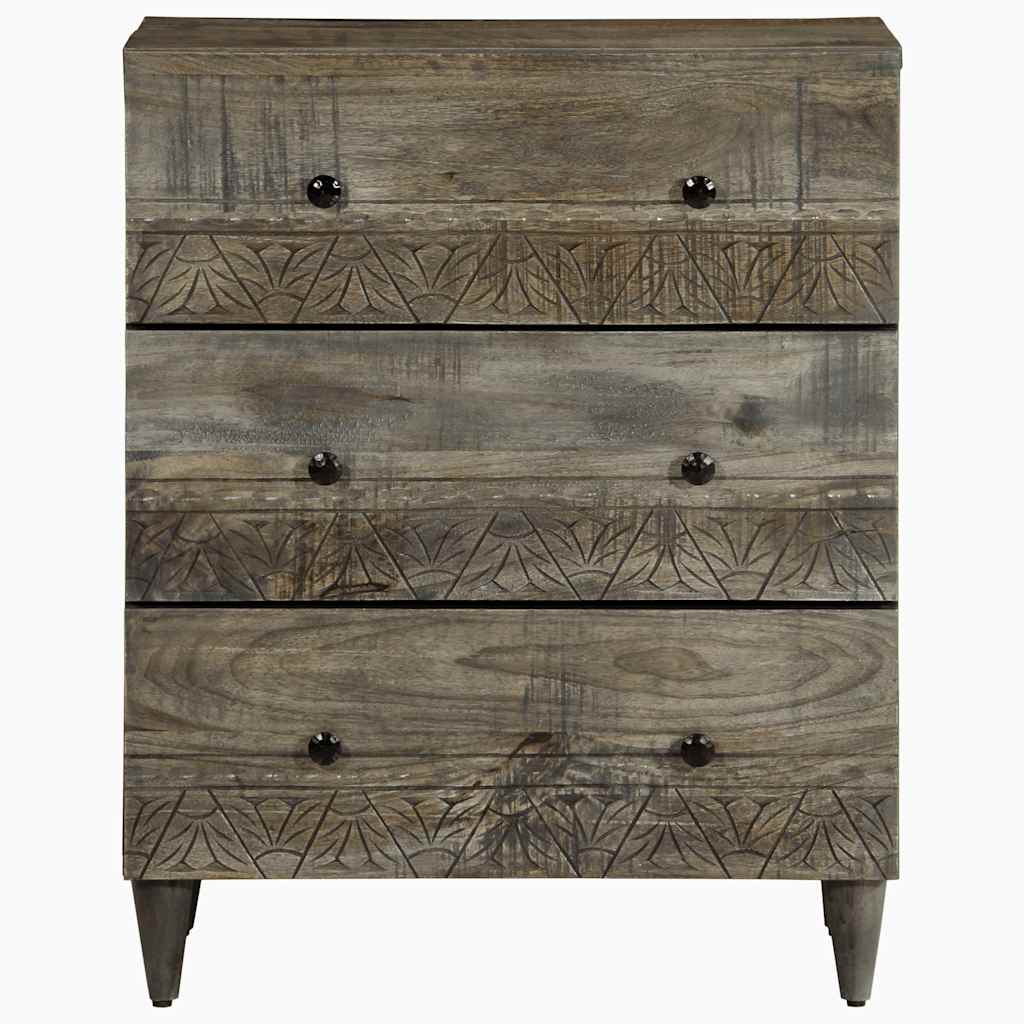 Bufete 2 buc Gri deschis 60x33,5x75 cm Lemn masiv de mango GartenMobel Dekor