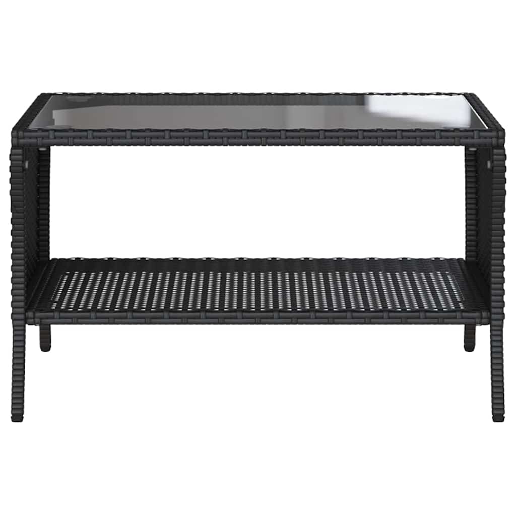 Canapea de grădină cu 2 locuri perne și masă polirattan negru GartenMobel Dekor