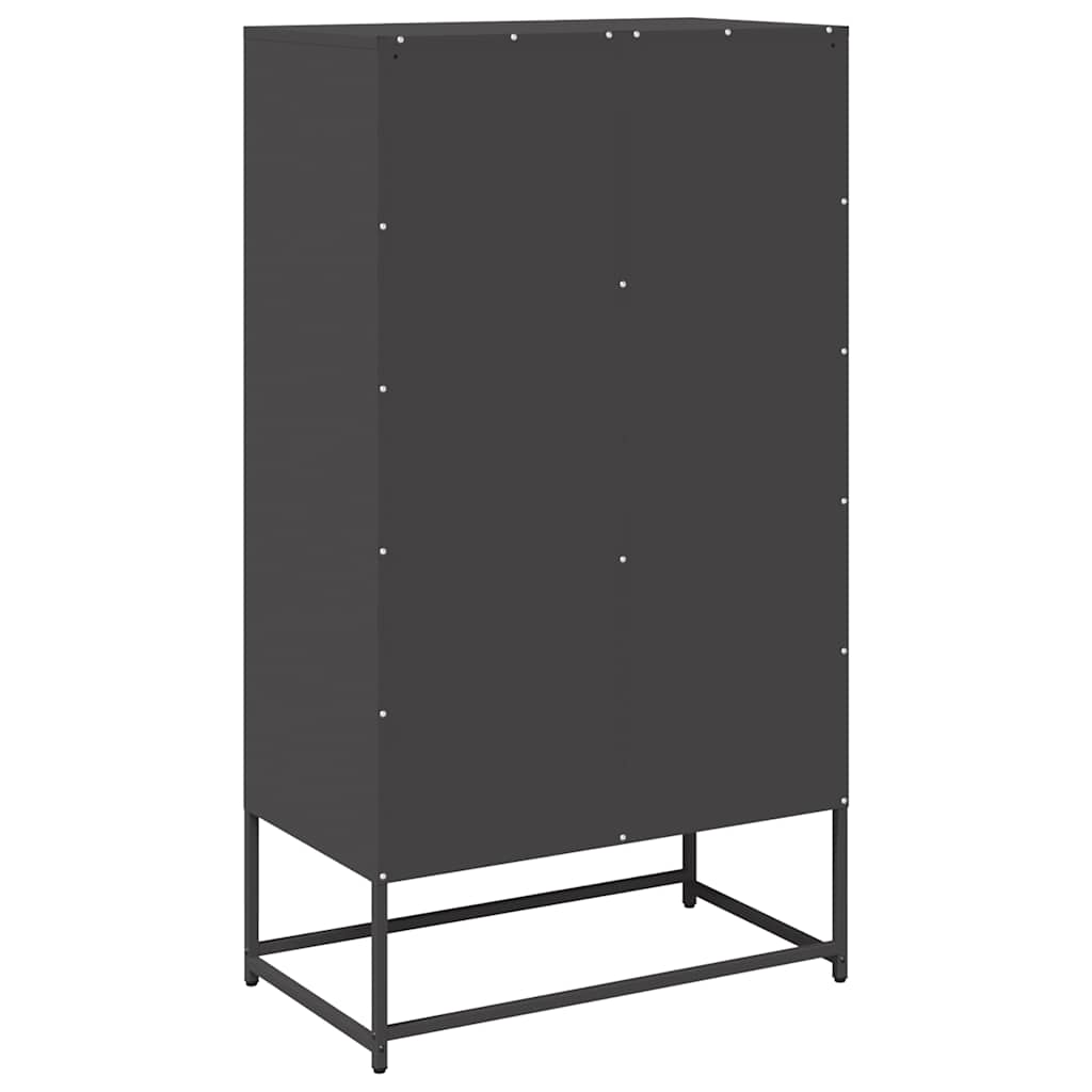 Dulap înalt, negru, 68x39x123 cm, oțel GartenMobel Dekor