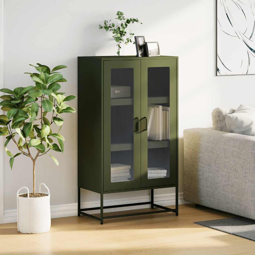 Dulap înalt, verde măsliniu, 68x39x123 cm, oțel GartenMobel Dekor