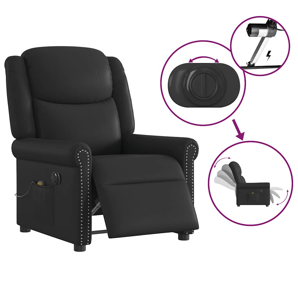 Scaun electric masaj pentru relaxare neagră lucioasă GartenMobel Dekor