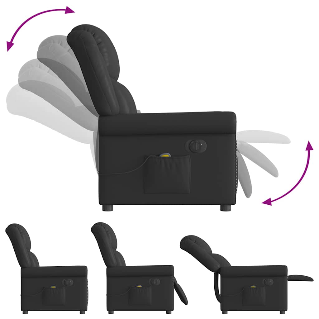 Scaun electric masaj pentru relaxare neagră lucioasă GartenMobel Dekor