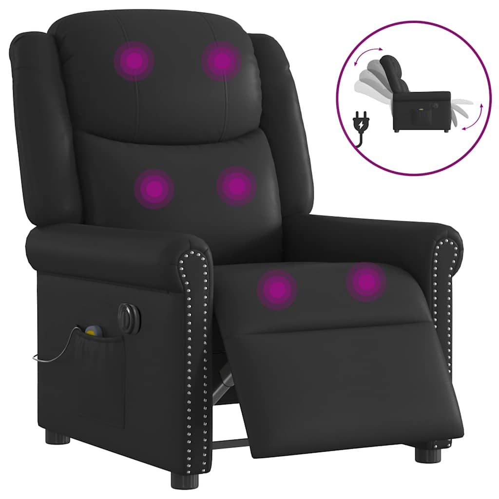 Scaun electric masaj pentru relaxare neagră lucioasă GartenMobel Dekor