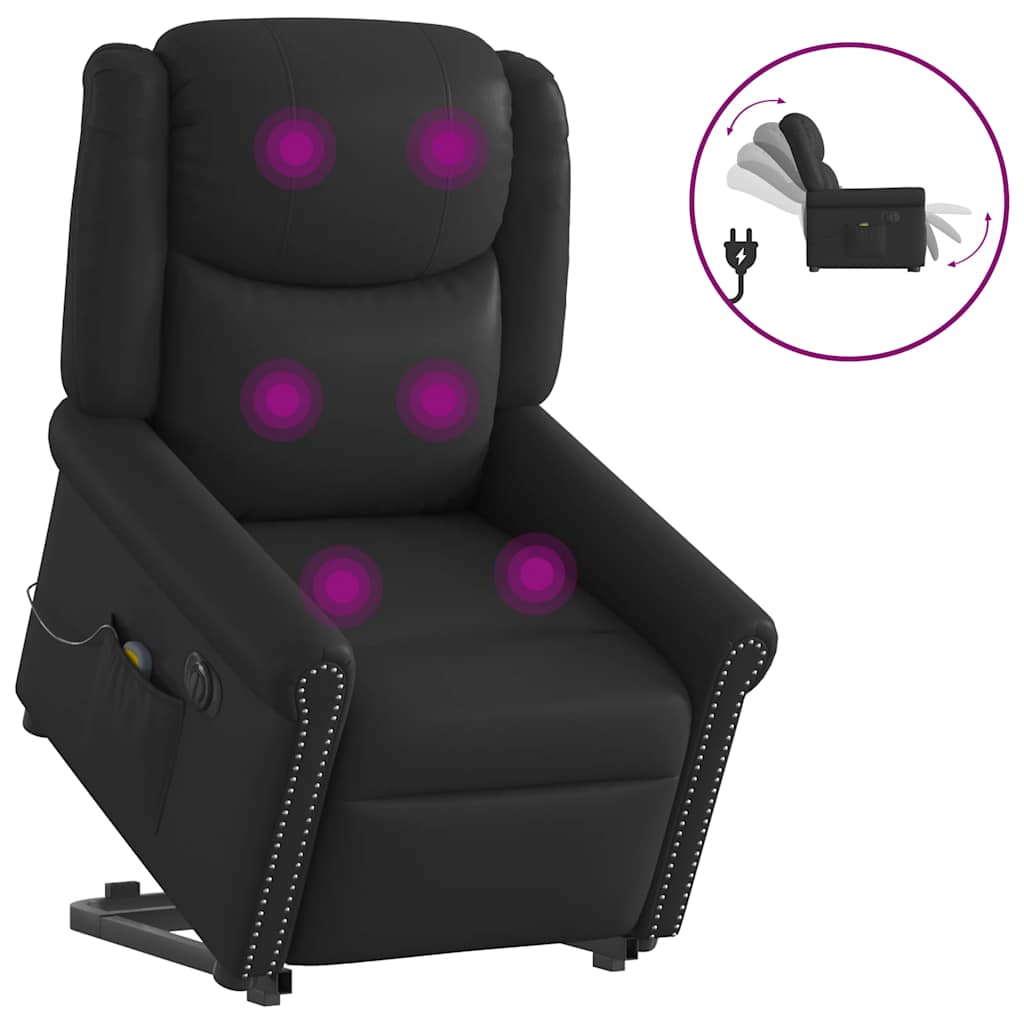Scaun electric pentru masaj în picioare neagră lucioasă GartenMobel Dekor
