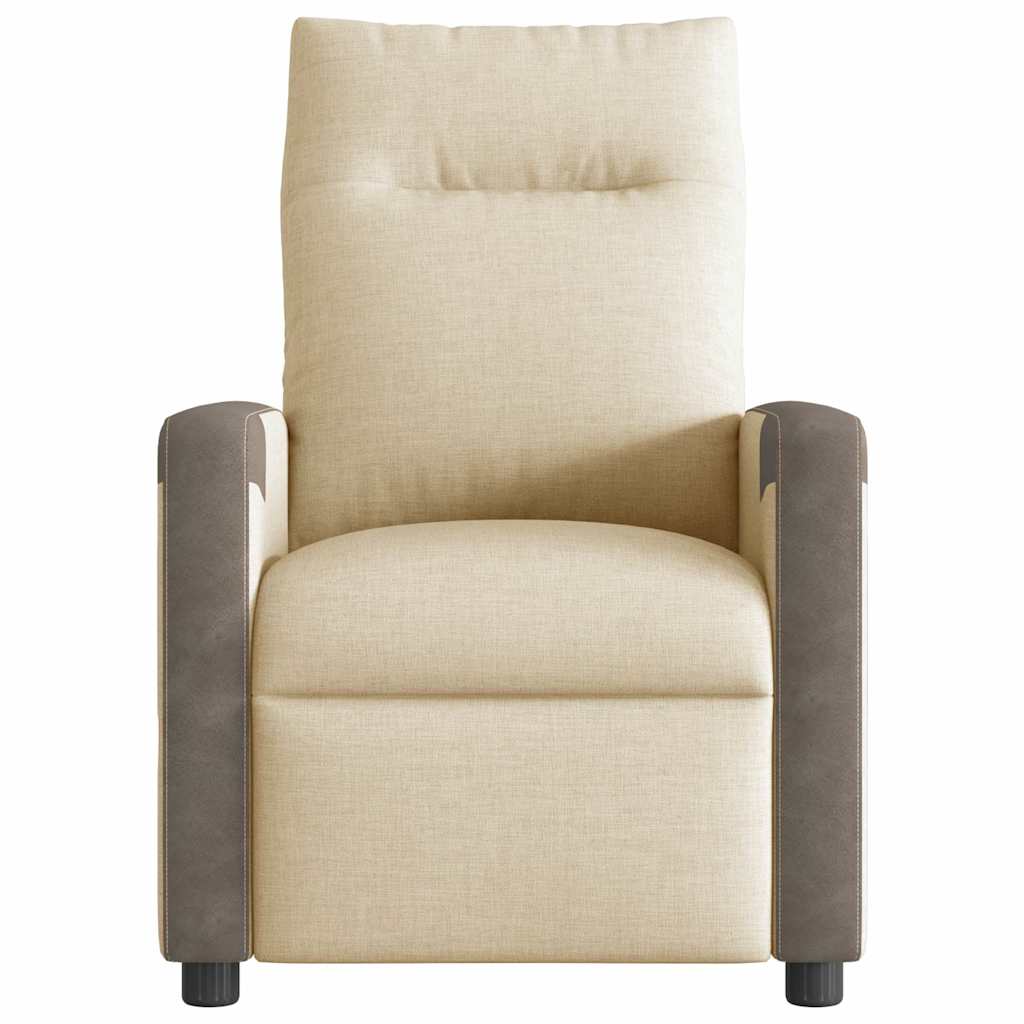 Fotoliu rabatabil electric, crem, material textil GartenMobel Dekor