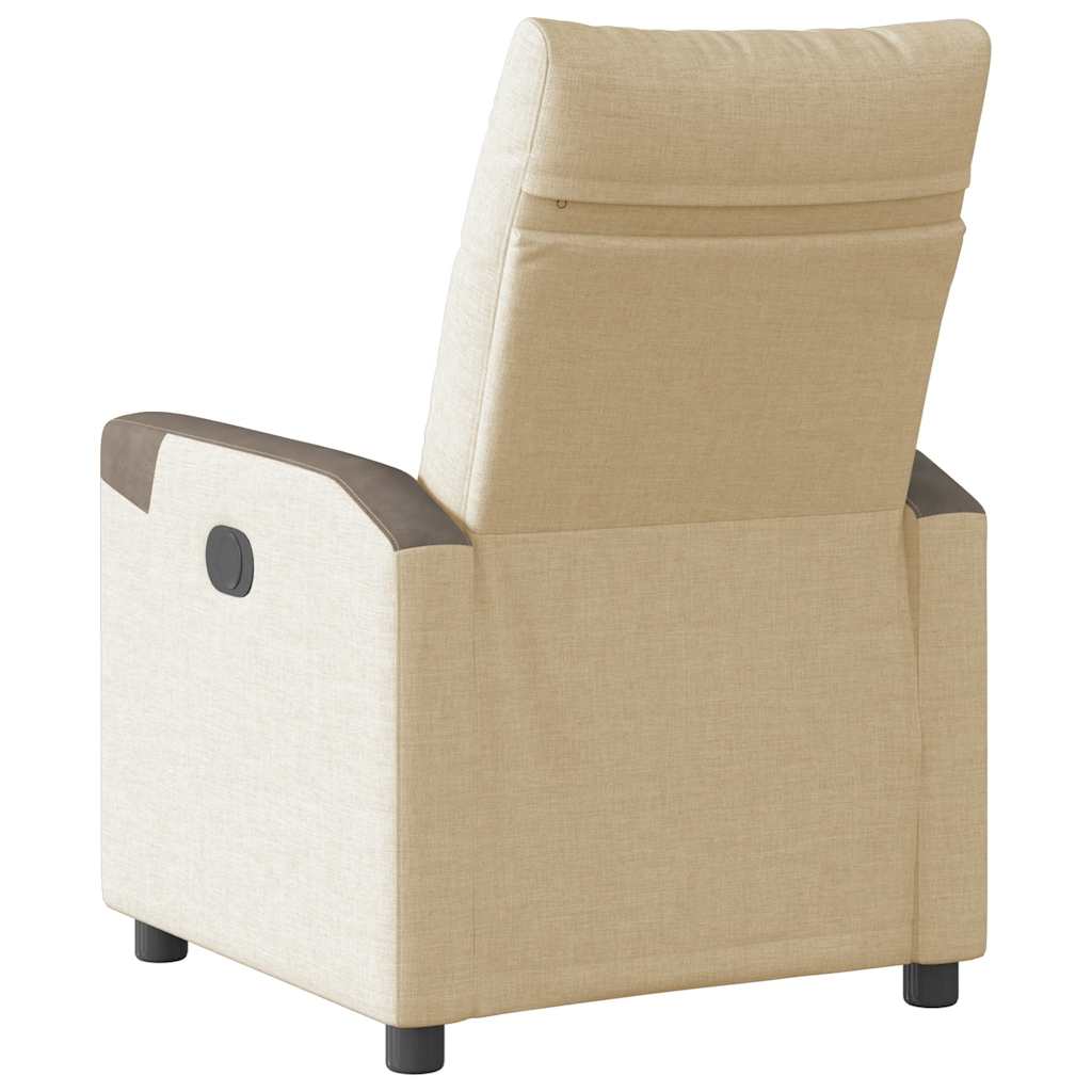 Fotoliu rabatabil electric, crem, material textil GartenMobel Dekor
