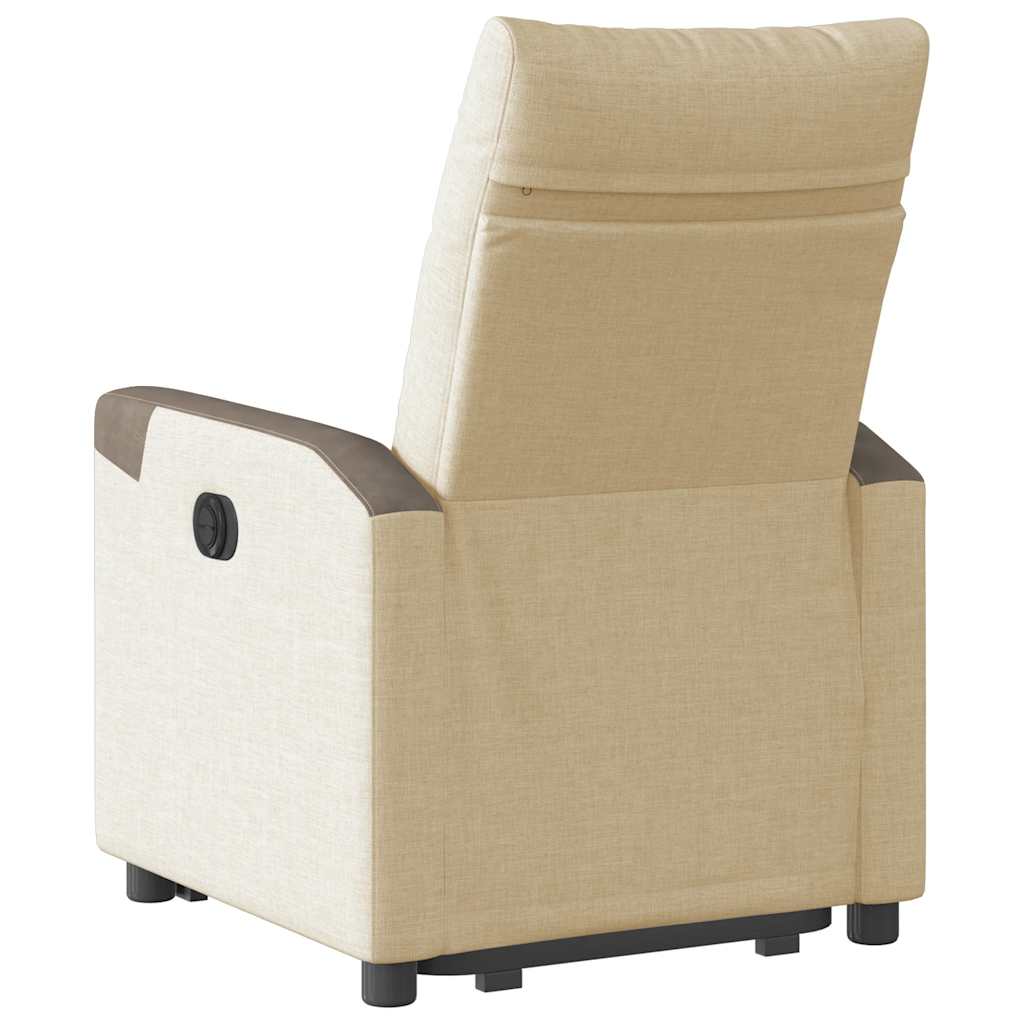 Fotoliu electric rabatabil cu ridicare, crem, textil GartenMobel Dekor
