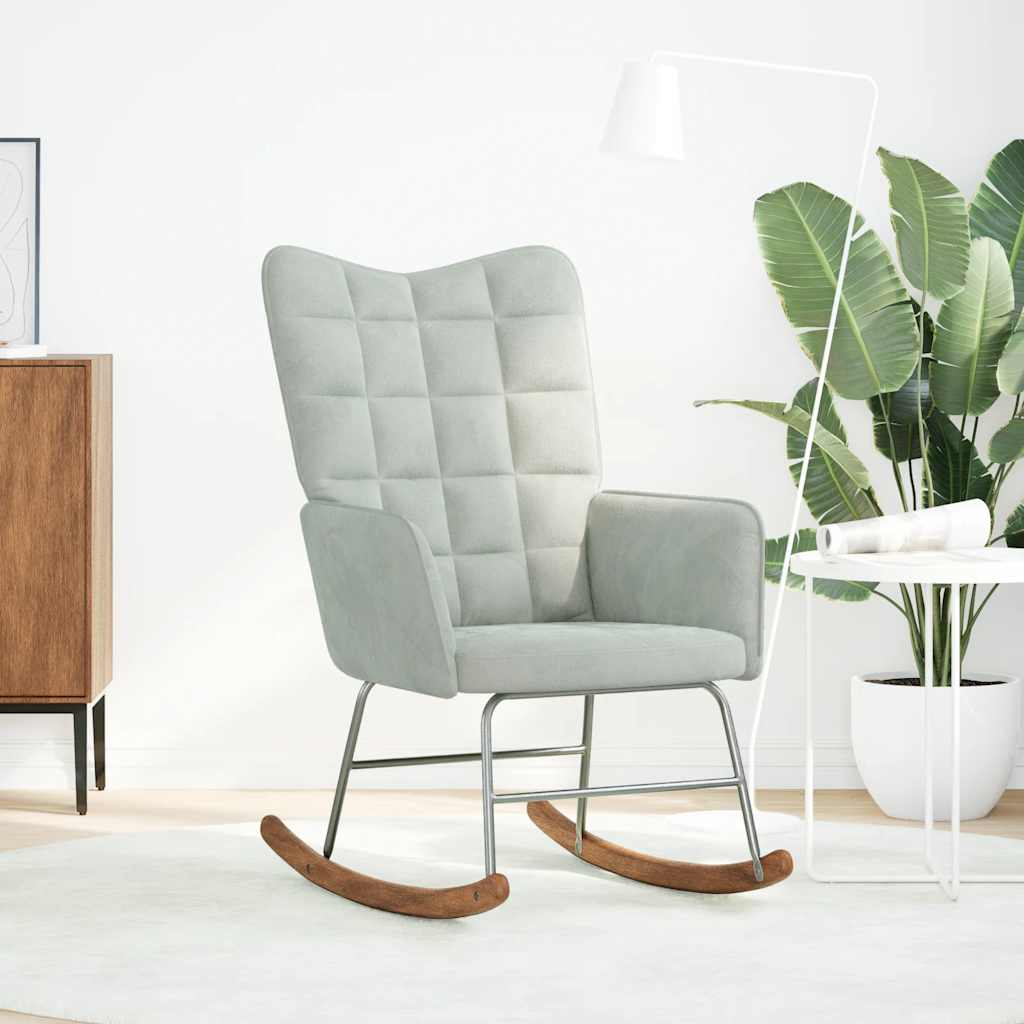 Scaun balansoar, gri deschis, catifea GartenMobel Dekor